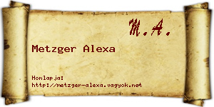 Metzger Alexa névjegykártya